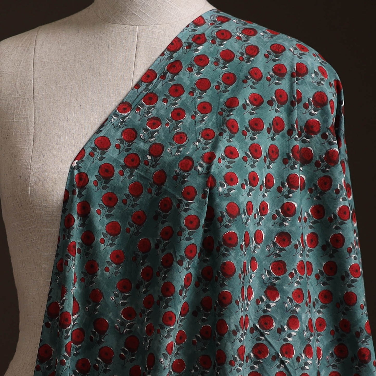 Green - Sanganeri Hand Block Print Cotton Fabric 16