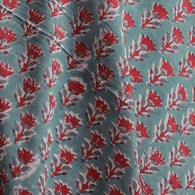 Green - Sanganeri Hand Block Print Cotton Fabric 17