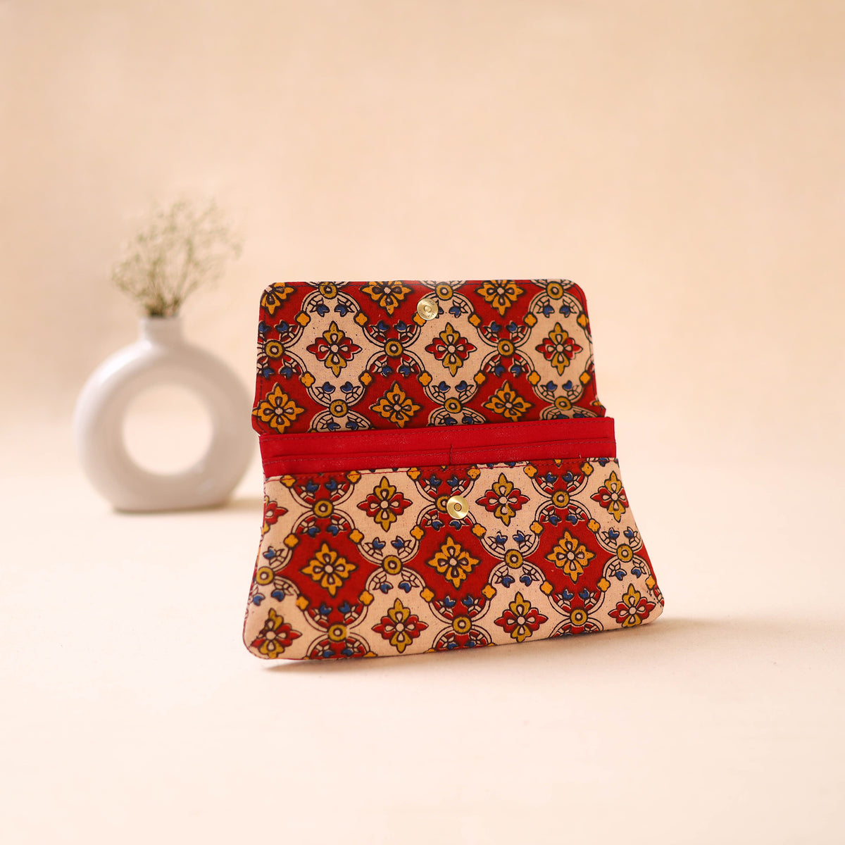Embossed Leather Flap Hand Print Clutch  12