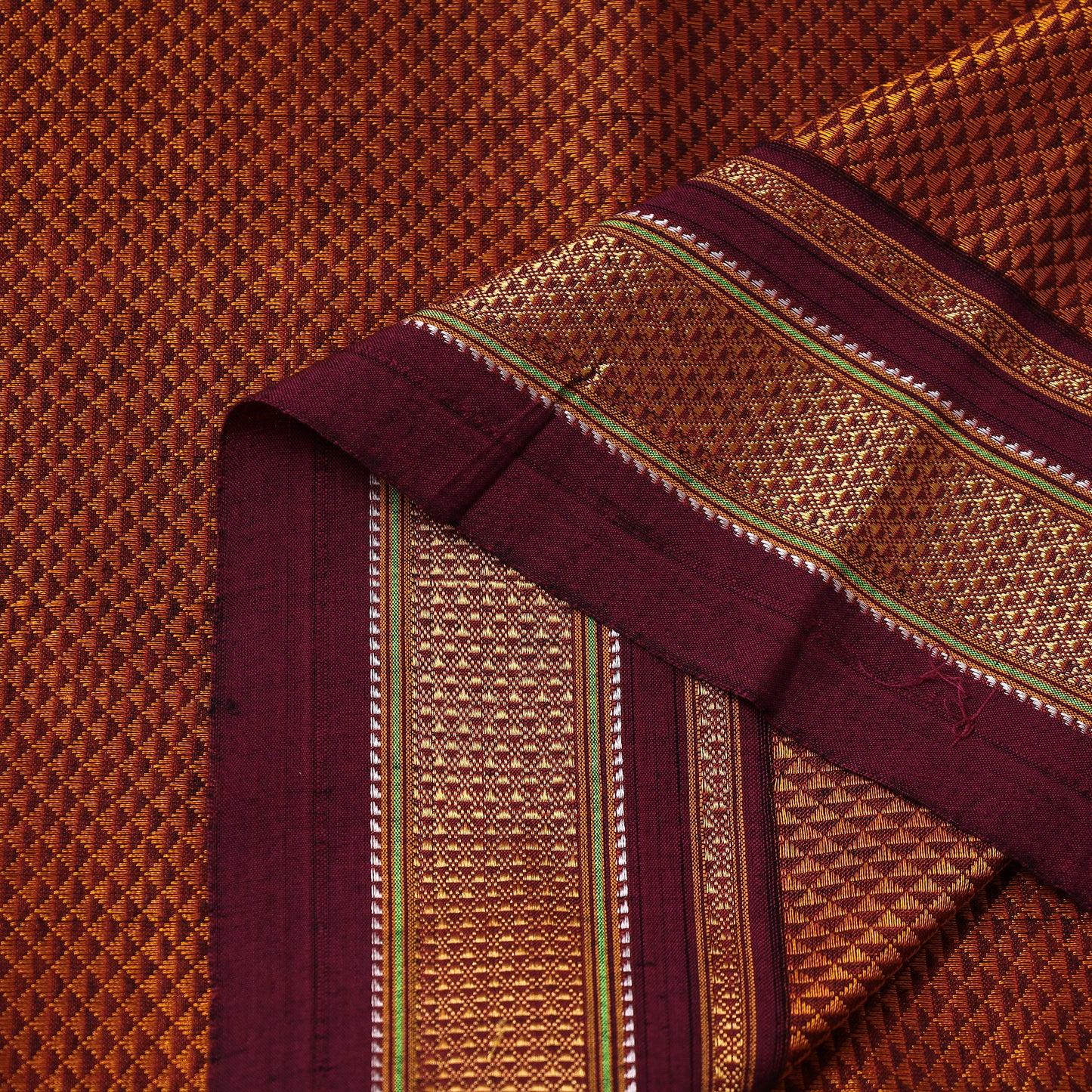 Brown - Karnataka Khun Weave Cotton Fabric