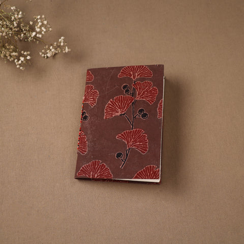 Brown - Handmade Paper Notebook in Ajrakh Cover (7 x 5 in) 22