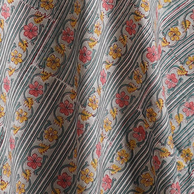 Grey - Sanganeri Hand Block Print Cotton Fabric 18
