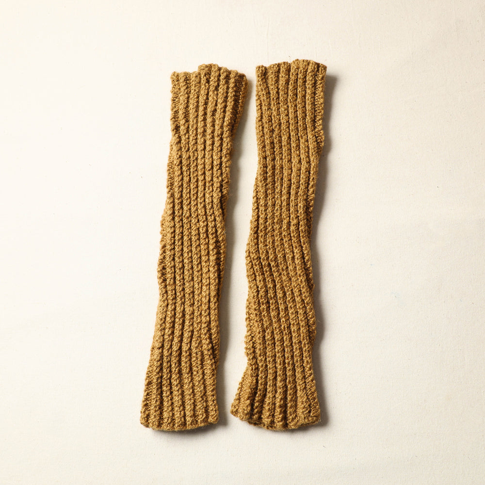 Beige - Kumaun Hand Knitted Woolen Leg Warmer 77