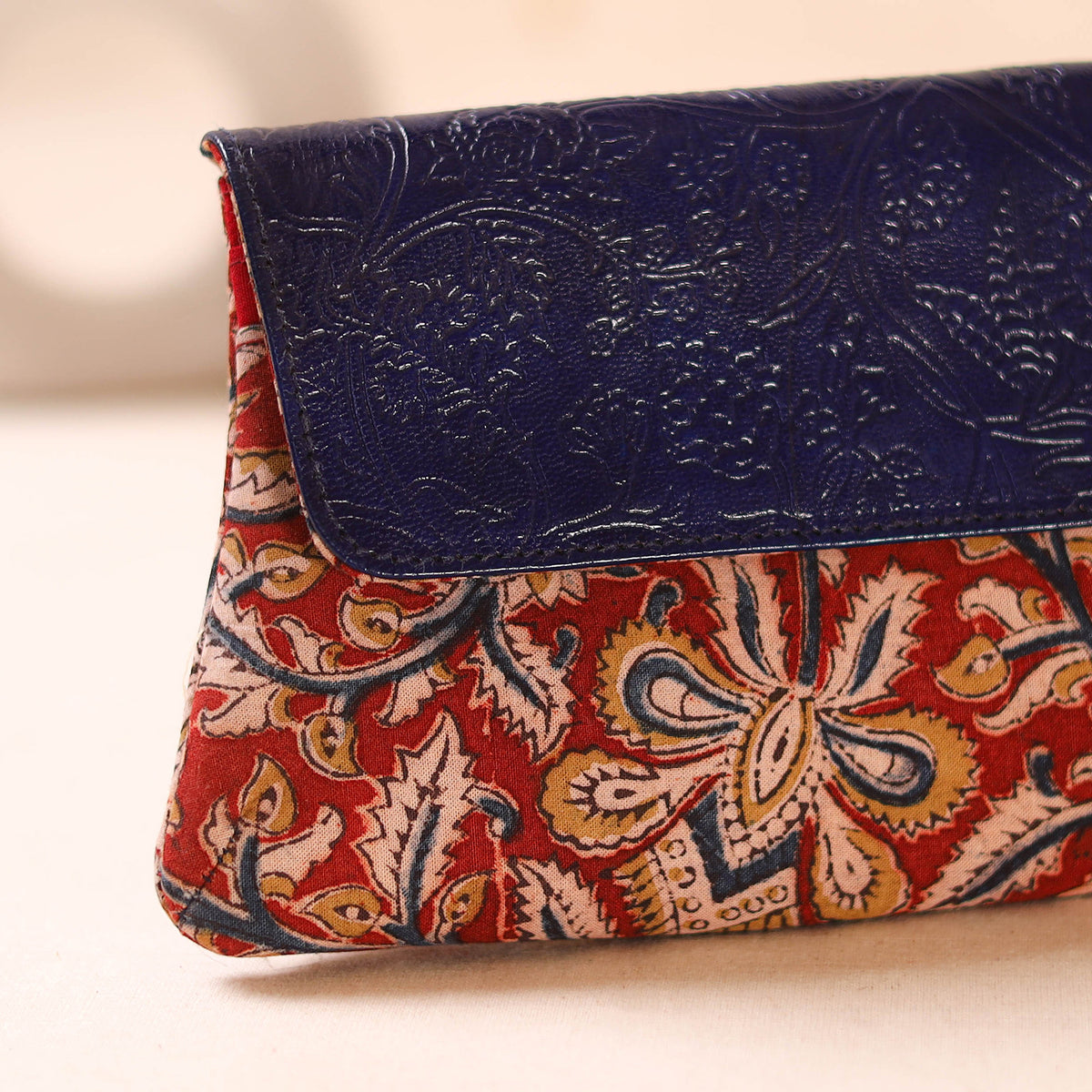 Embossed Leather Flap Hand Print Clutch  14