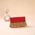 Embossed Leather Flap Hand Print Clutch  15