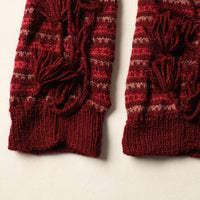 Maroon - Kumaun Hand Knitted Woolen Leg Warmer 78