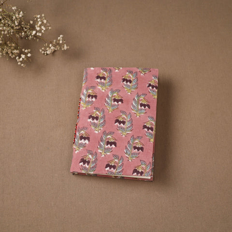 Peach - Handmade Paper Notebook in Floral Cover (7 x 5 in) 133