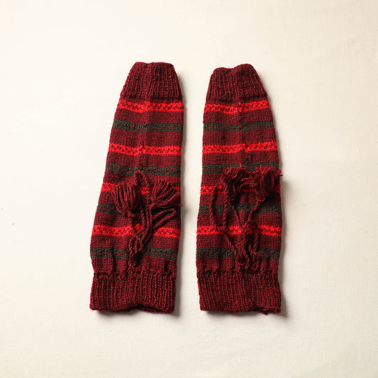 Maroon - Kumaun Hand Knitted Woolen Leg Warmer 82