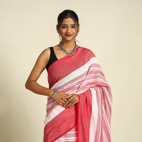 White - handloom cotton phulia jamdani saree 15