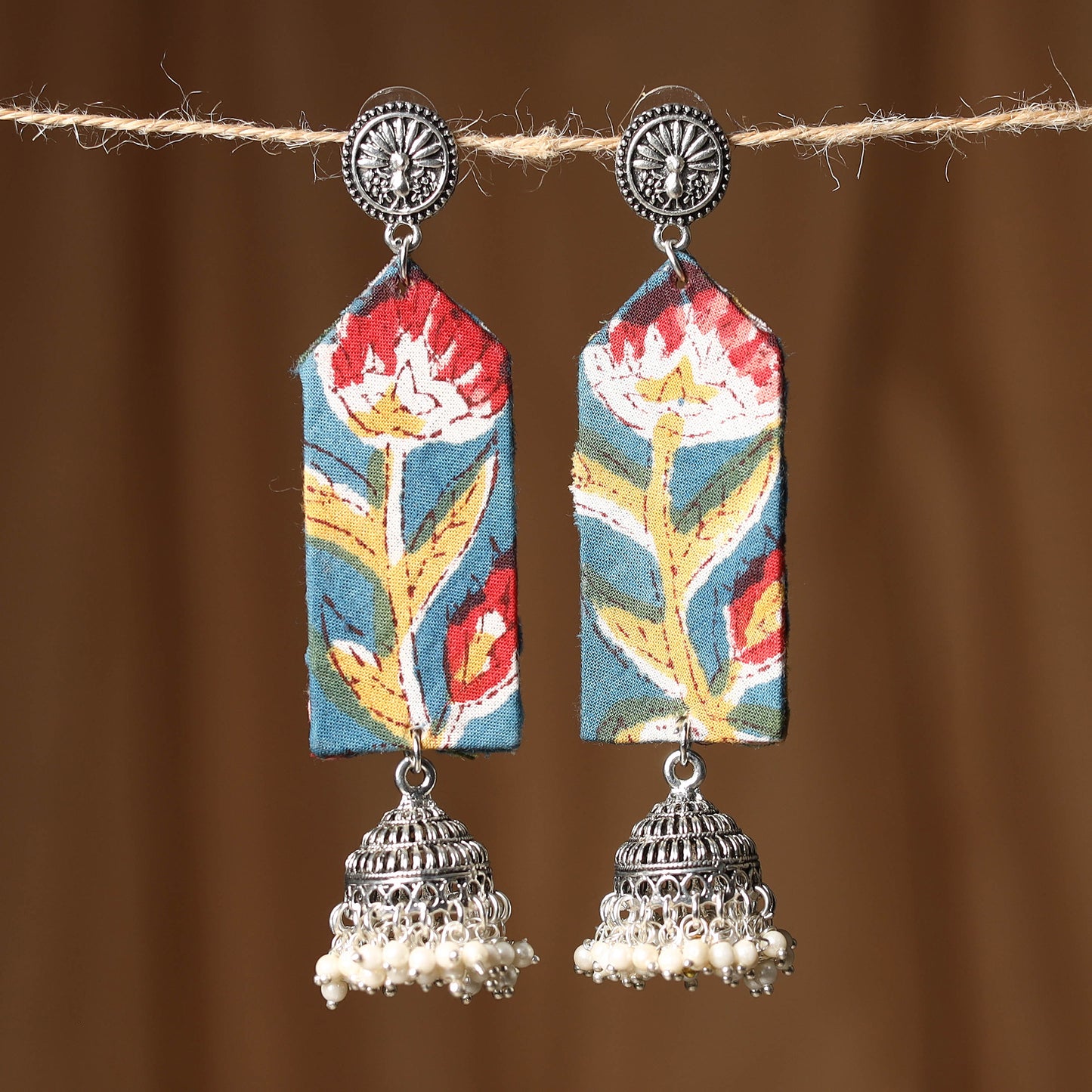 Blue - anaya gs fabart handmade earrings - handcrafted