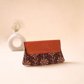 Embossed Leather Flap Hand Print Clutch  17
