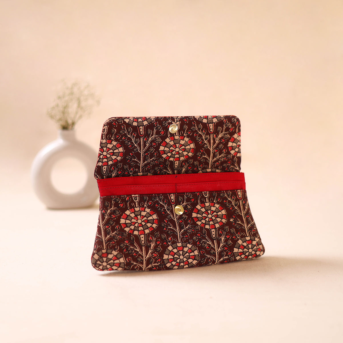 Embossed Leather Flap Hand Print Clutch  17