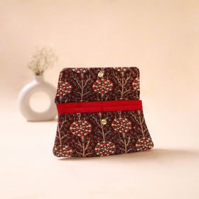 Embossed Leather Flap Hand Print Clutch  17