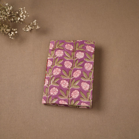 Purple - Handmade Paper Notebook in Floral Cover (7 x 5 in) 125