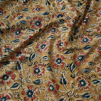 Yellow - Pedana Kalamkari Block Printed Cotton Fabric 07