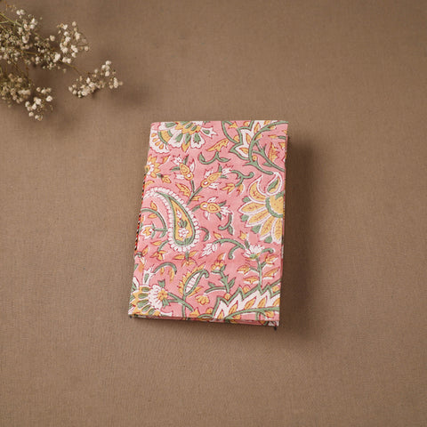 Peach - Handmade Paper Notebook in Floral Cover (7 x 5 in) 124