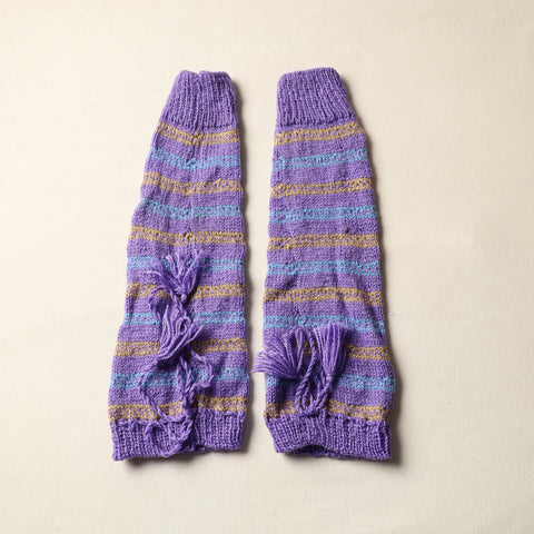 Purple - Kumaun Hand Knitted Woolen Leg Warmer 86