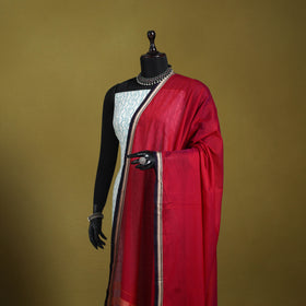 Red - dharwad mercerised cotton dupatta with border 70
