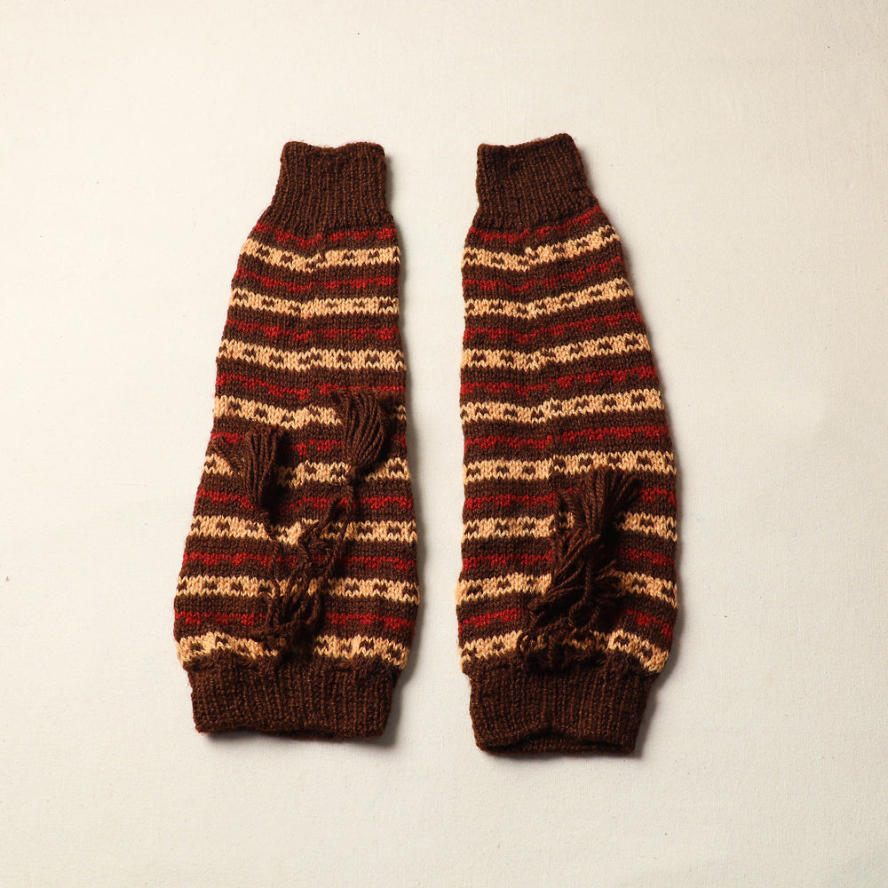 Brown - Kumaun Hand Knitted Woolen Leg Warmer 87