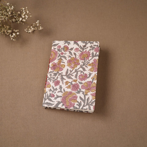 White - Handmade Paper Notebook in Floral Cover (7 x 5 in) 122