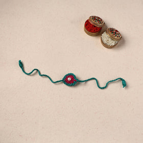 Flower - Handmade Crochet Pearl Work Rakhi 02