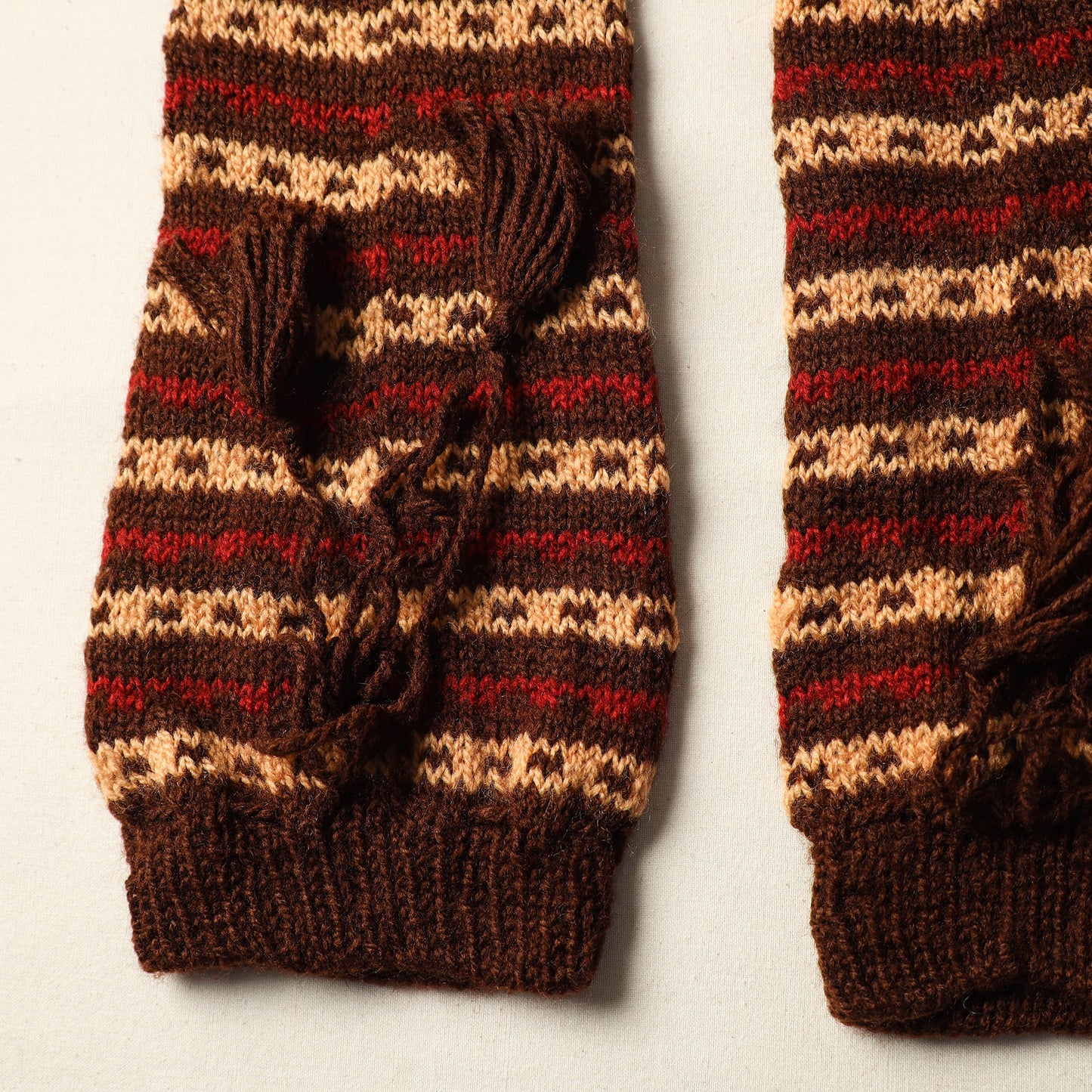 Brown - Kumaun Hand Knitted Woolen Leg Warmer 87