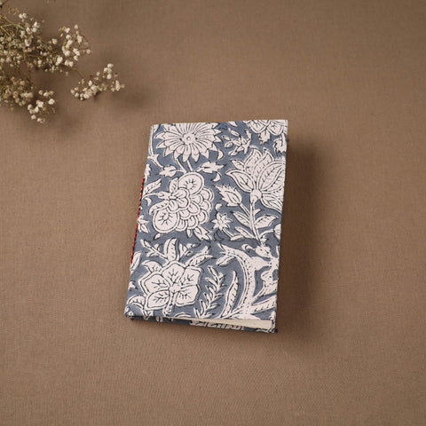 Grey - Handmade Paper Notebook in Floral Cover (7 x 5 in) 121