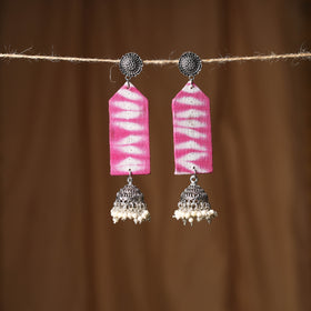 Pink - jannat gs fabart handmade earrings - handcrafted