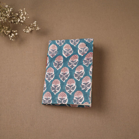 Blue - Handmade Paper Notebook in Floral Cover (7 x 5 in) 119
