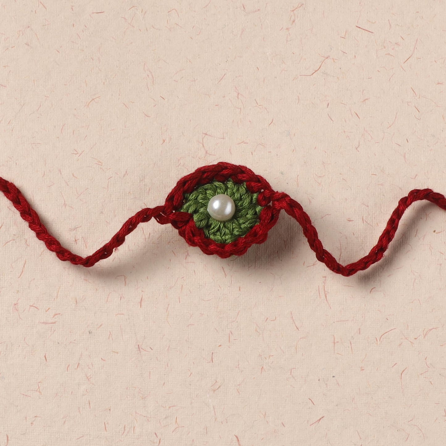 Flower - Handmade Crochet Pearl Work Rakhi 05