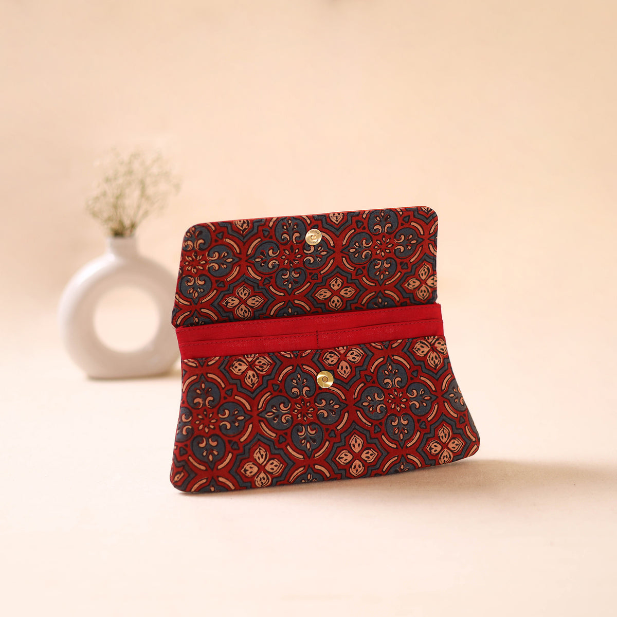 Embossed Leather Flap Hand Print Clutch  21