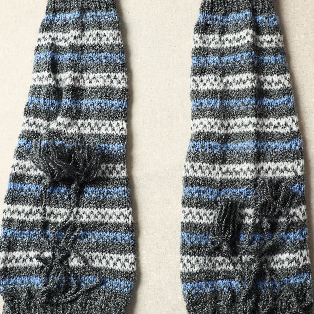 Grey - Kumaun Hand Knitted Woolen Leg Warmer 89