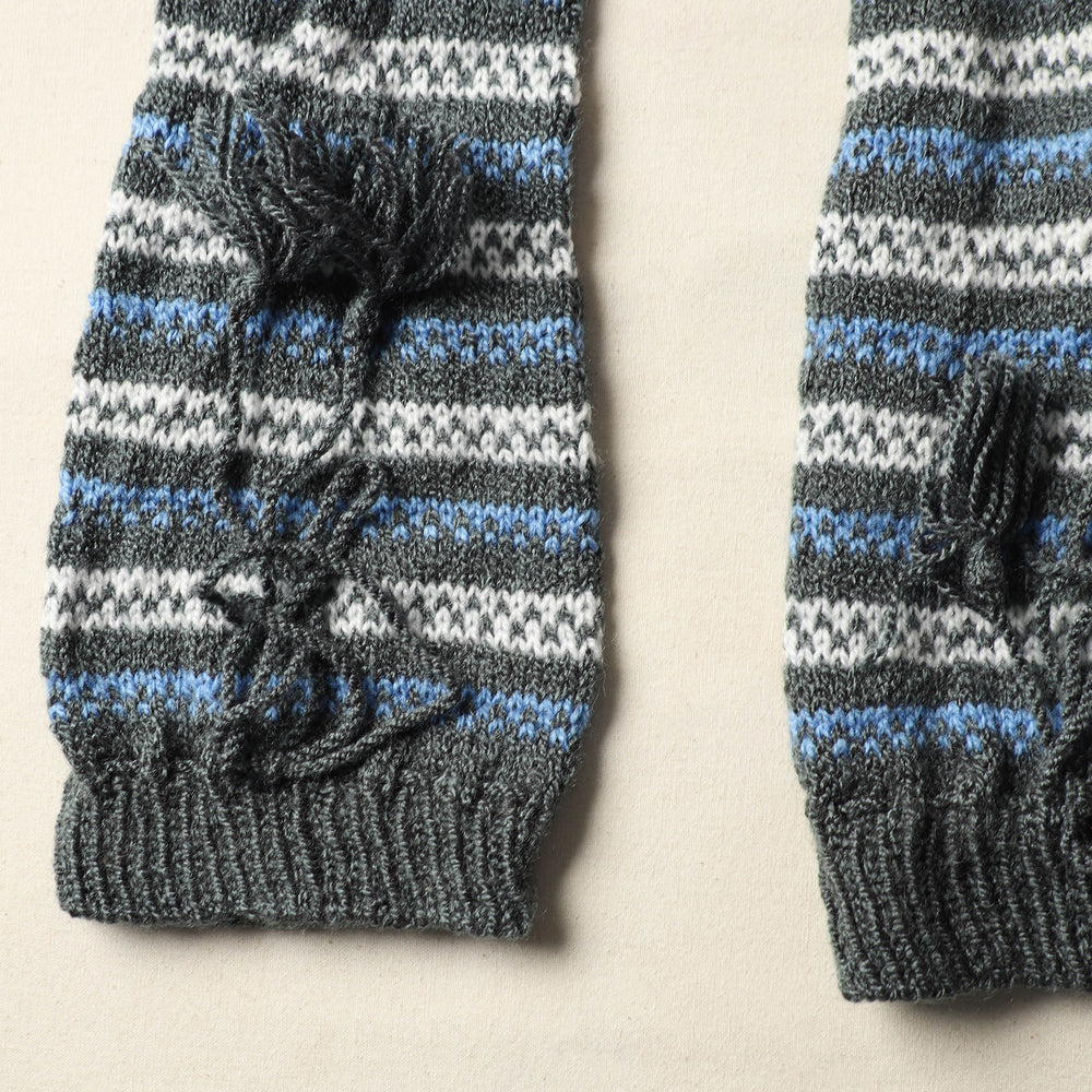 Grey - Kumaun Hand Knitted Woolen Leg Warmer 89