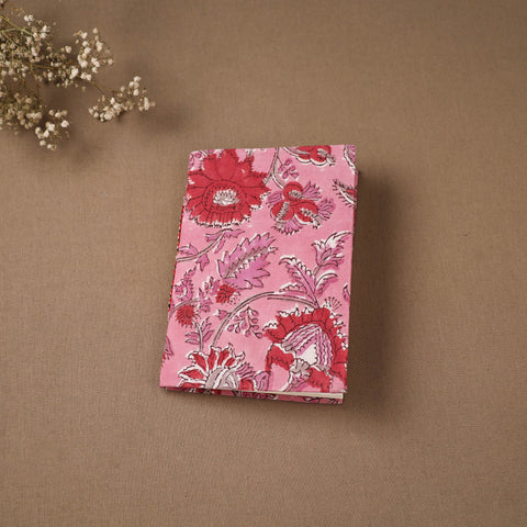 Pink - Handmade Paper Notebook in Floral Cover (7 x 5 in) 116