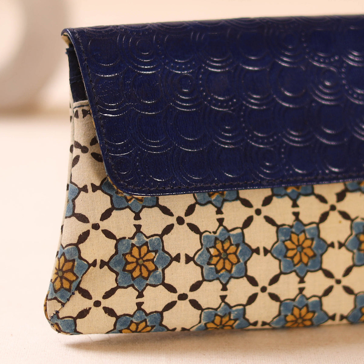 Embossed Leather Flap Hand Print Clutch  22
