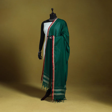 Green - dharwad mercerised cotton dupatta with border 74
