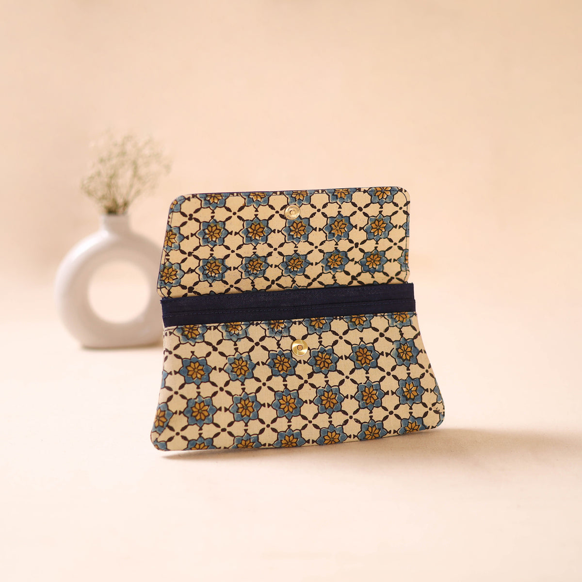 Embossed Leather Flap Hand Print Clutch  22