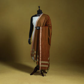 Brown - dharwad mercerised cotton dupatta with border 75