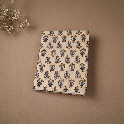 Beige - Handmade Paper Notebook in Ajrakh Cover (9 x 7 in) 51