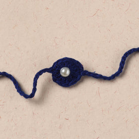 Flower - Handmade Crochet Pearl Work Rakhi 13