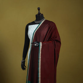 Maroon - dharwad mercerised cotton dupatta with border 76