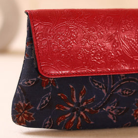 Embossed Leather Flap Hand Print Clutch  25