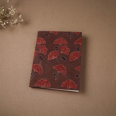 Brown - Handmade Paper Notebook in Ajrakh Cover (9 x 7 in) 58