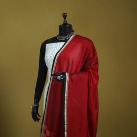 Red - dharwad mercerised cotton dupatta with border 79