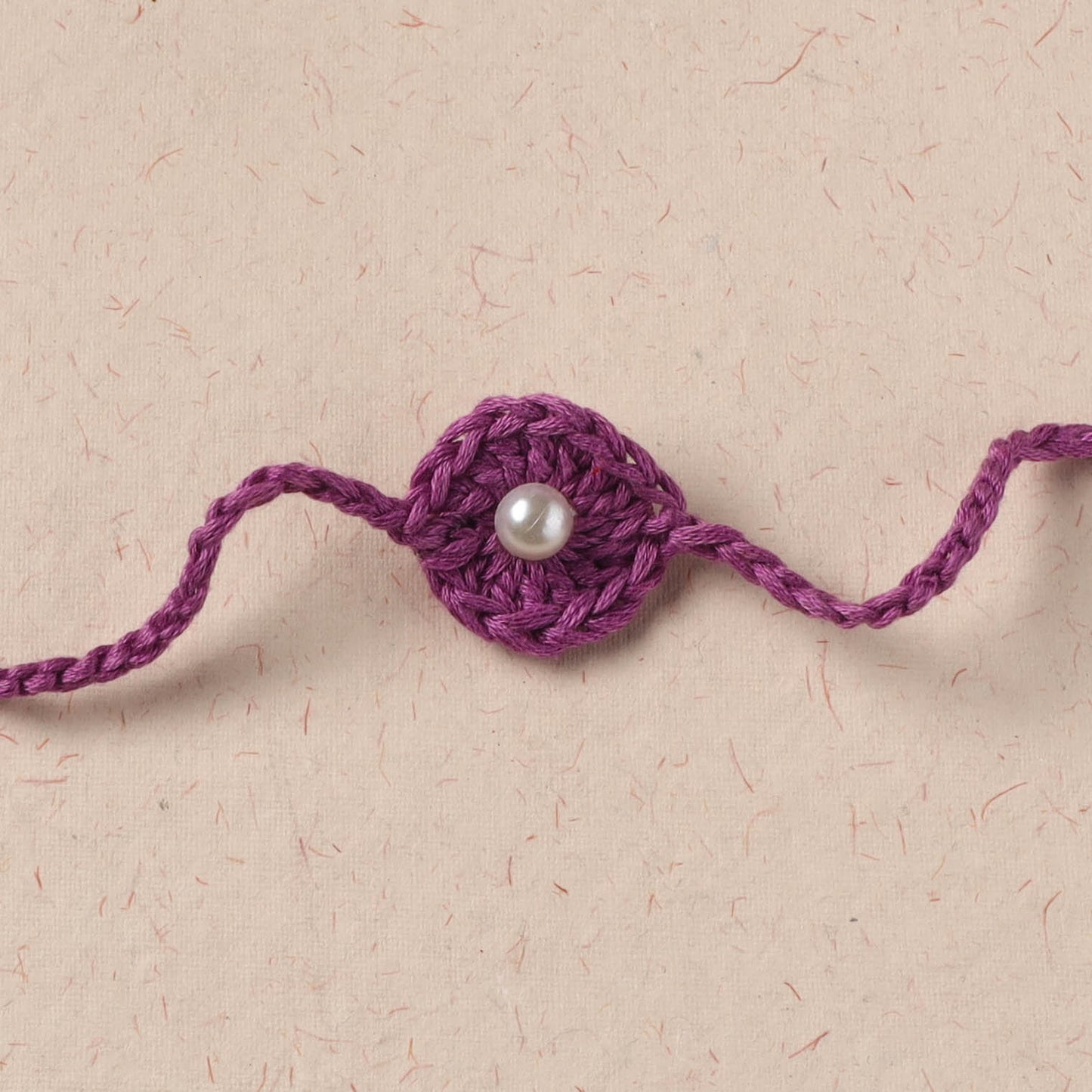 Flower - Handmade Crochet Pearl Work Rakhi 19
