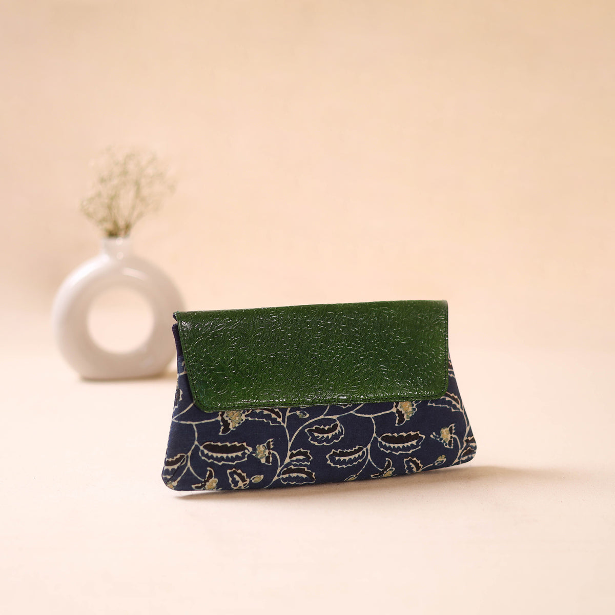 Embossed Leather Flap Hand Print Clutch  27