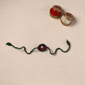 Handmade Crochet Pearl Work Rakhi 21