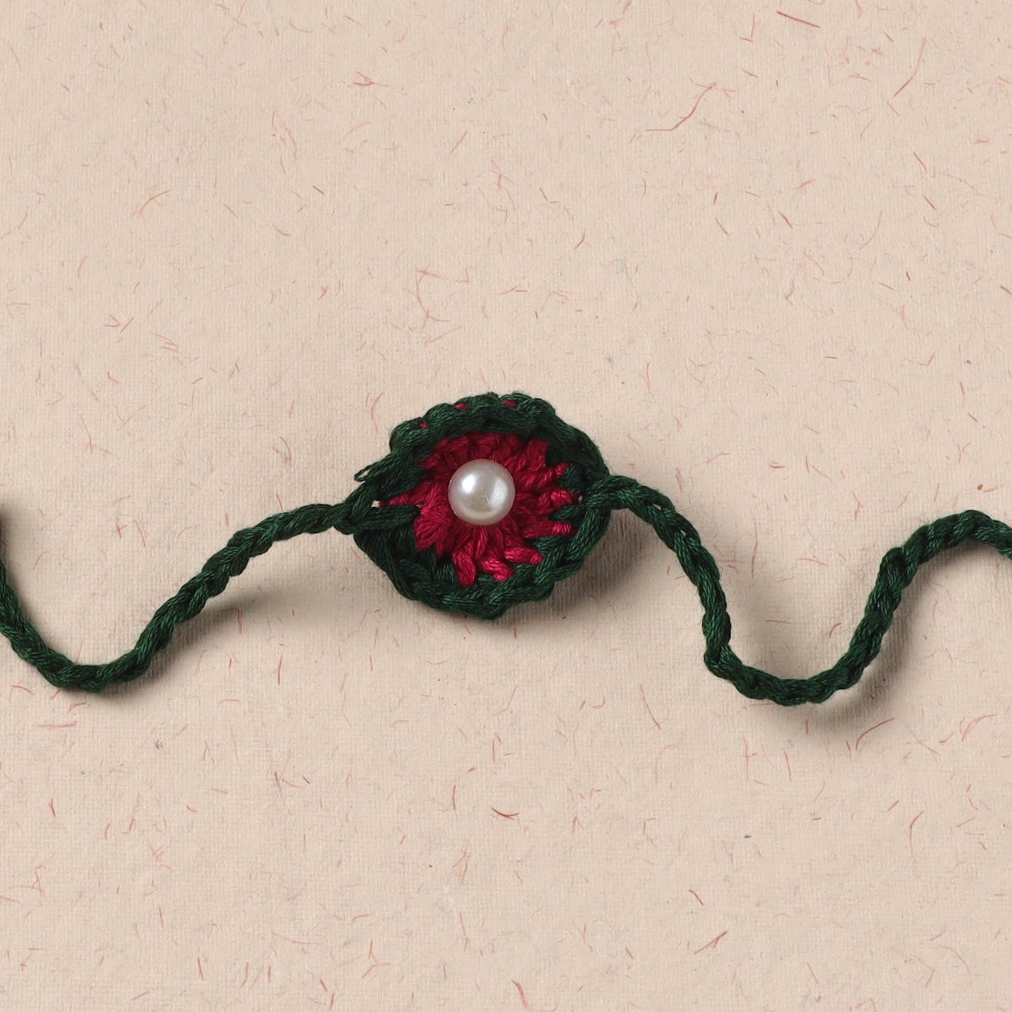 Handmade Crochet Pearl Work Rakhi 21