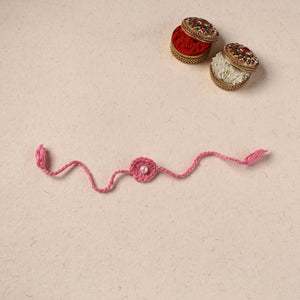 Handmade Crochet Pearl Work Rakhi 22