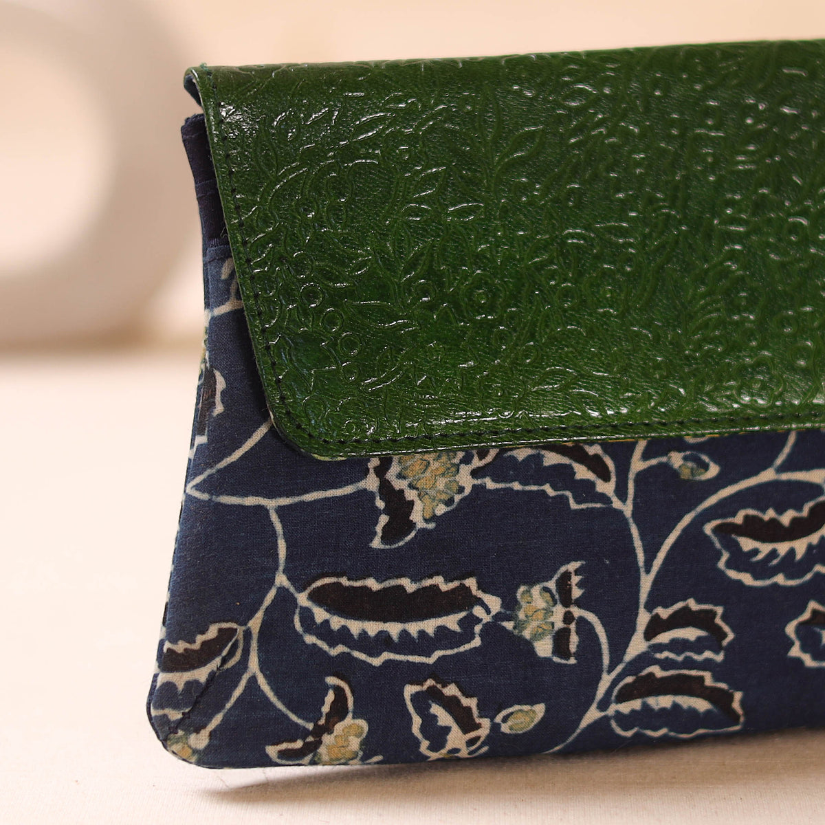 Embossed Leather Flap Hand Print Clutch  27